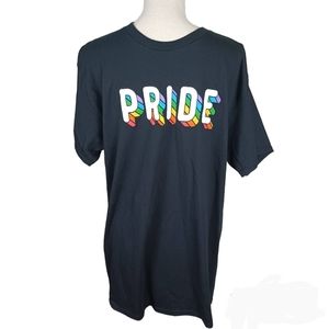PRIDE Logo T-Shirt Mens Large Black -Short Sleeve NEW -Brisco -LGBTQ